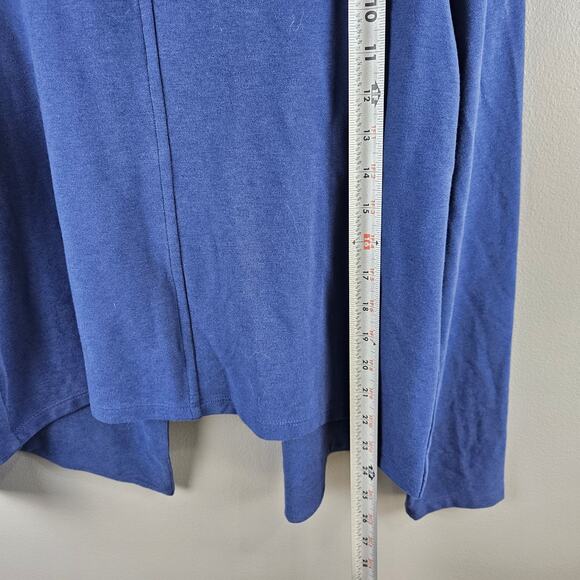 Peruvian Connection Blue Alpaca Cardigan Jacket Knit Open Front Boho Minimalist - Picture 5 of 7